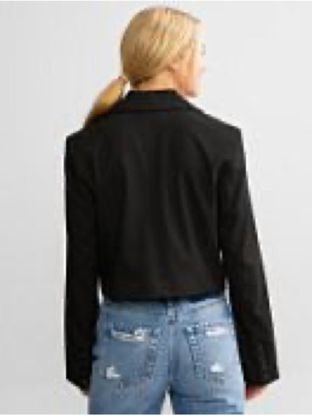 We The Free Cropped Black Blazer Jacket - Picture 3 of 10